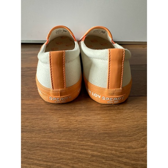 Sperry Crest Twin Gore Sneaker White/Orange Slip on size 8.5 - Picture 8 of 8